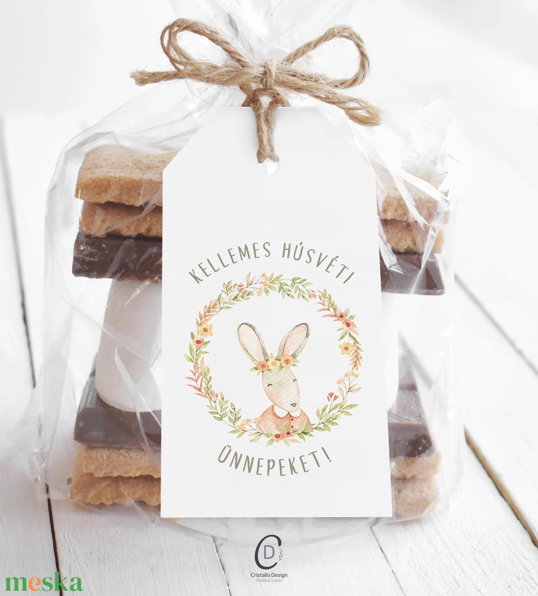 Húsvéti ajándékkísérő, nyuszis ajándékátadó címke szett 6 db - otthon & életmód - papír, írószer - ajándékozás kellékei - ajándékkísérő - Meska.hu