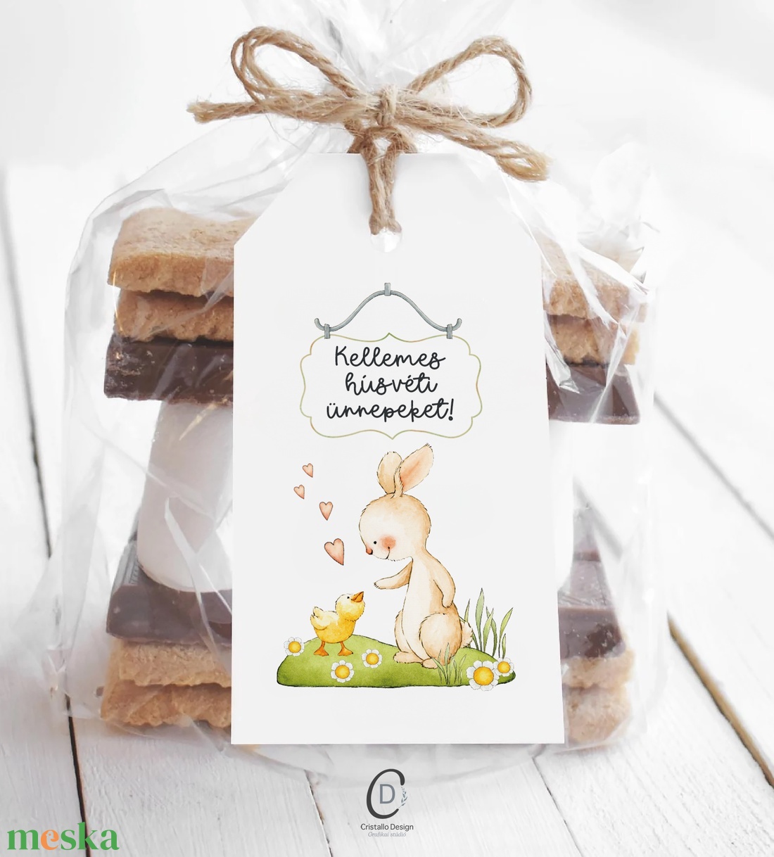 Húsvéti ajándékkísérő, nyuszis ajándékátadó címke szett 6 db - otthon & életmód - papír, írószer - ajándékozás kellékei - ajándékkísérő - Meska.hu