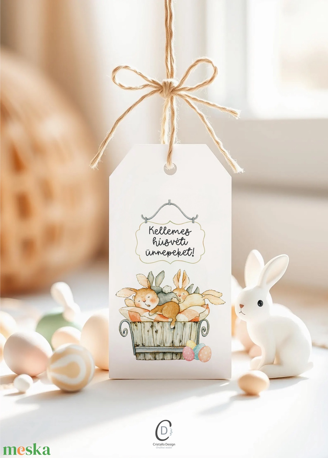 Húsvéti ajándékkísérő, nyuszis ajándékátadó címke szett 6 db - otthon & életmód - papír, írószer - ajándékozás kellékei - ajándékkísérő - Meska.hu