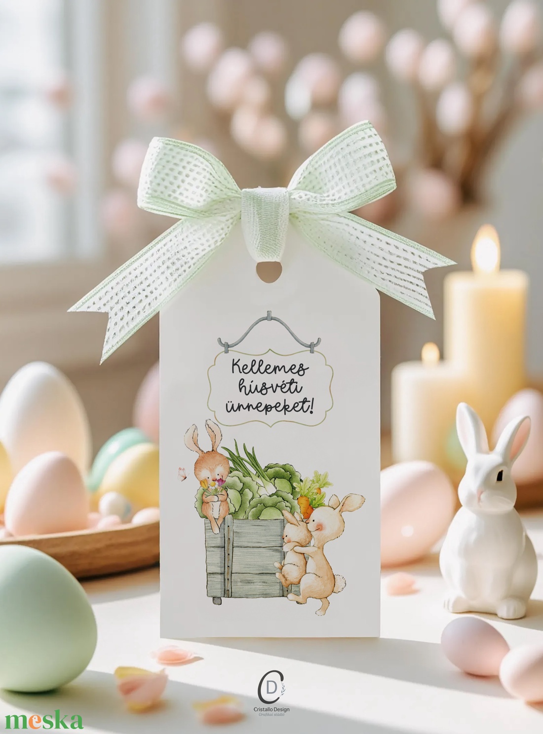 Húsvéti ajándékkísérő, nyuszis ajándékátadó címke szett 6 db - otthon & életmód - papír, írószer - ajándékozás kellékei - ajándékkísérő - Meska.hu