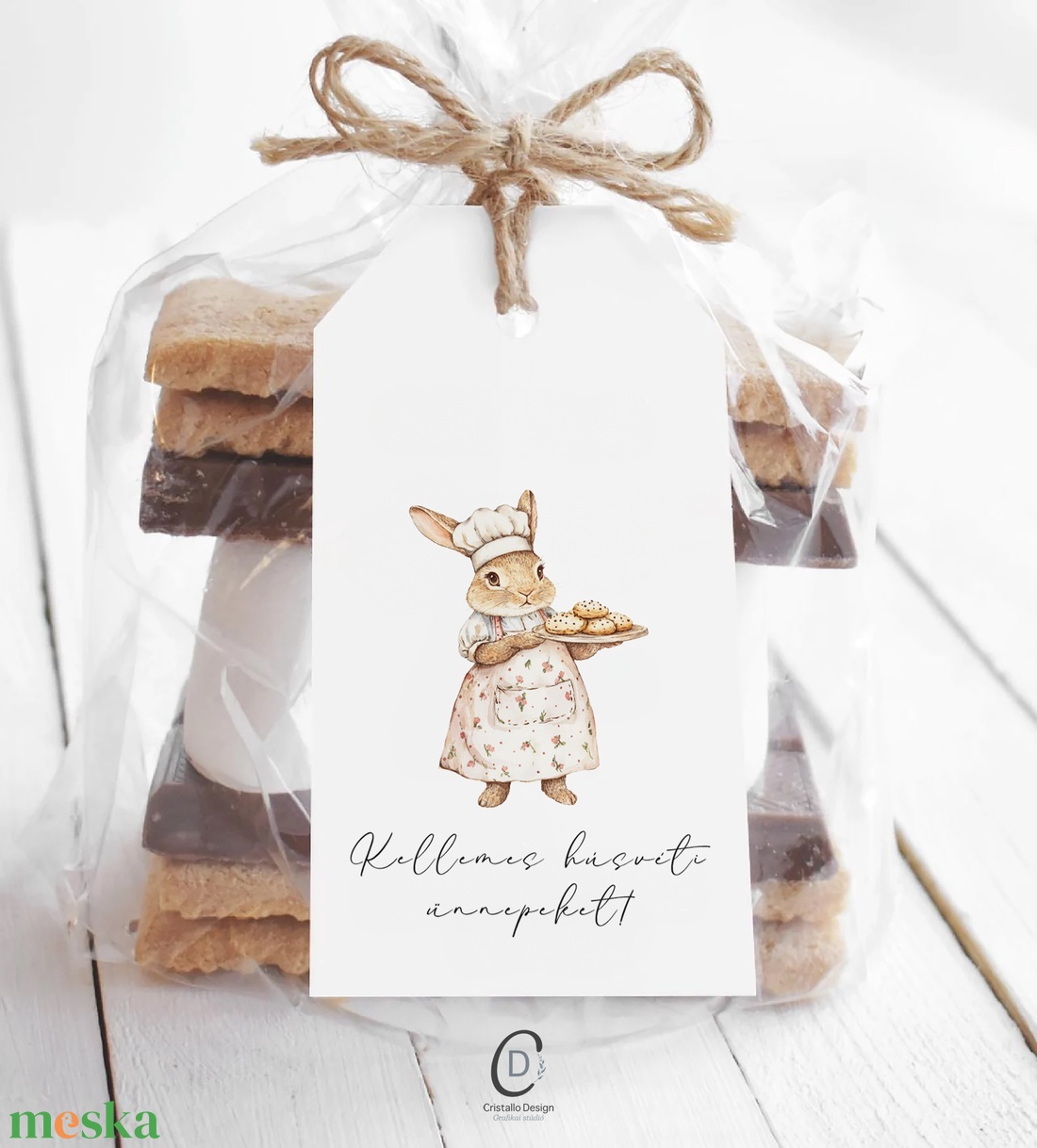 Húsvéti ajándékkísérő, nyuszis ajándékátadó címke szett 6 db - otthon & életmód - papír, írószer - ajándékozás kellékei - ajándékkísérő - Meska.hu