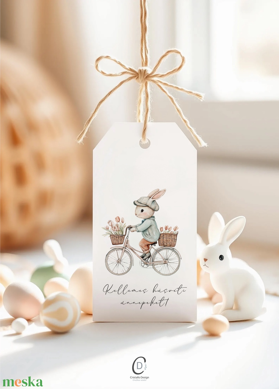 Húsvéti ajándékkísérő, nyuszis ajándékátadó címke szett 6 db - otthon & életmód - papír, írószer - ajándékozás kellékei - ajándékkísérő - Meska.hu