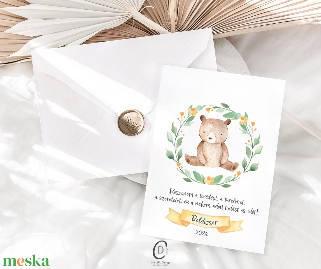 Erdei állatos köszönőajándék óvó néniknek, ballagásra búcsúajándék, ajándékkísérő - otthon & életmód - papír, írószer - ajándékozás kellékei - képeslap, üdvözlőlap - Meska.hu