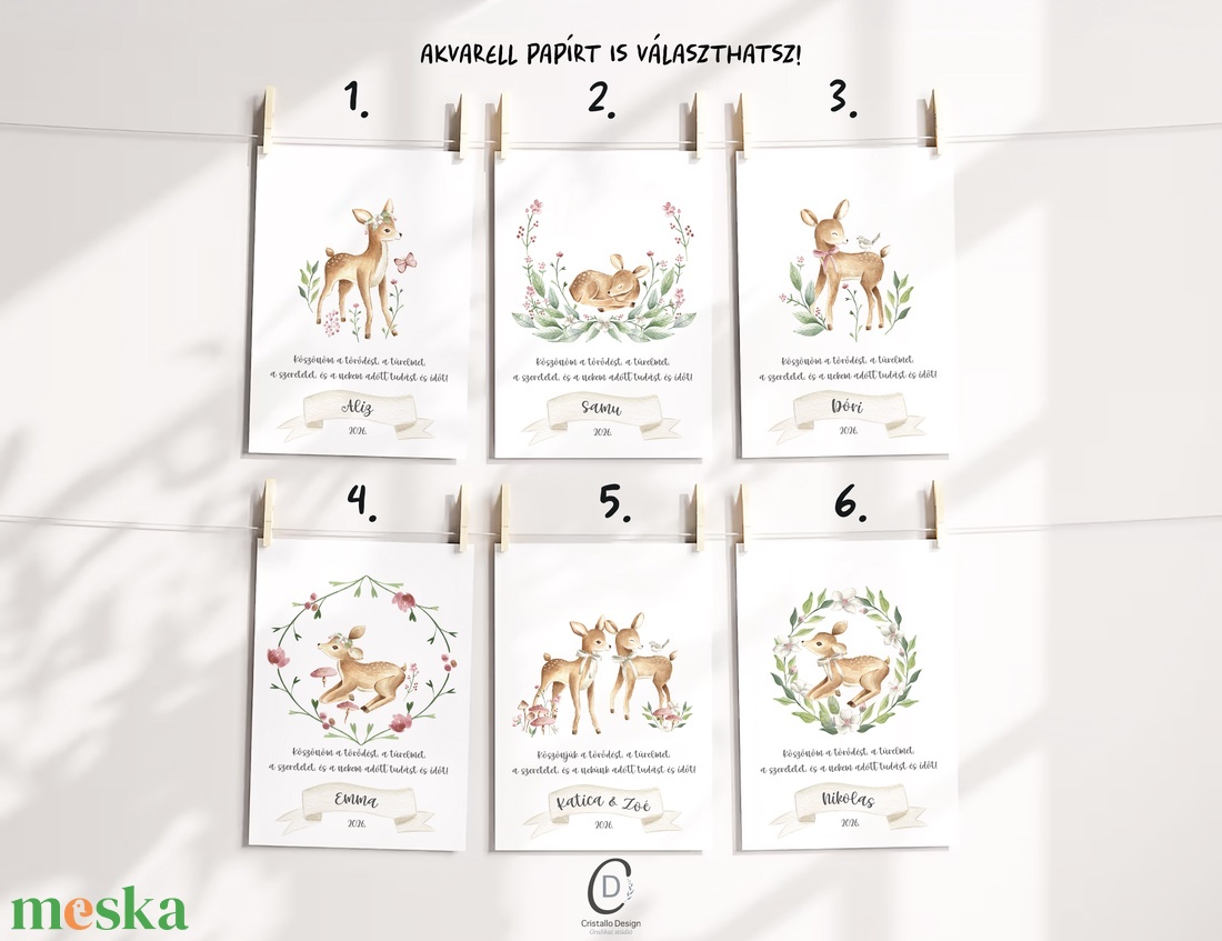 Köszönőajándék óvó néniknek, ballagásra búcsúajándék, őzikés ajándékkísérő - otthon & életmód - papír, írószer - ajándékozás kellékei - képeslap, üdvözlőlap - Meska.hu