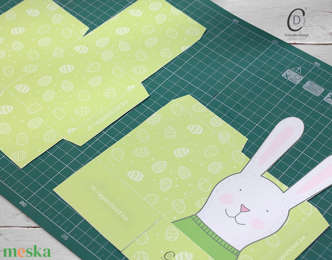 Húsvétra nyuszis ajándékdoboz, tojásgyűjtő, csináld magad, digitális, letölthető, nyomtatható - diy (csináld magad) - egységcsomag - Meska.hu