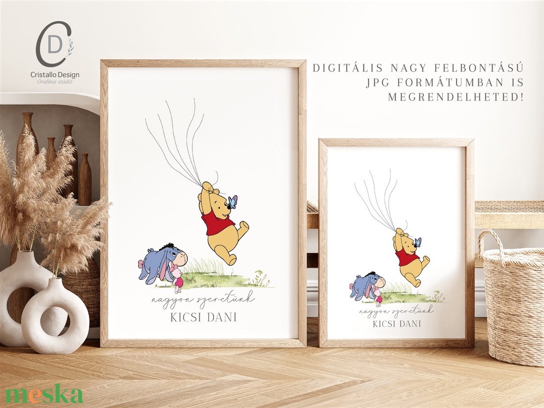 Babaváró buli ujjlenyomat vendégkönyv, Mici mackó poszter, tábla, vászonkép - baba - mama - babaszoba dekoráció - babaposzter - Meska.hu