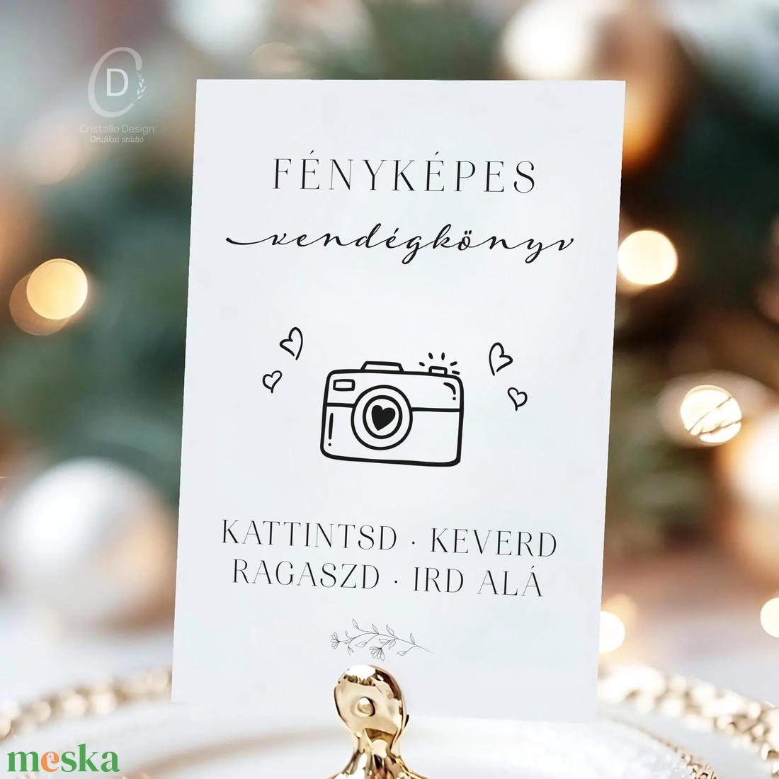Esküvői fényképes vendégkönyv tábla, jelzés - esküvő - dekoráció - tábla & jelzés - Meska.hu