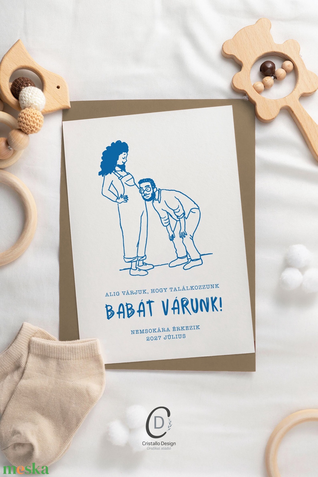 Bababejelentő kártya, babát várunk képeslap - otthon & életmód - papír, írószer - ajándékozás kellékei - képeslap, üdvözlőlap - Meska.hu