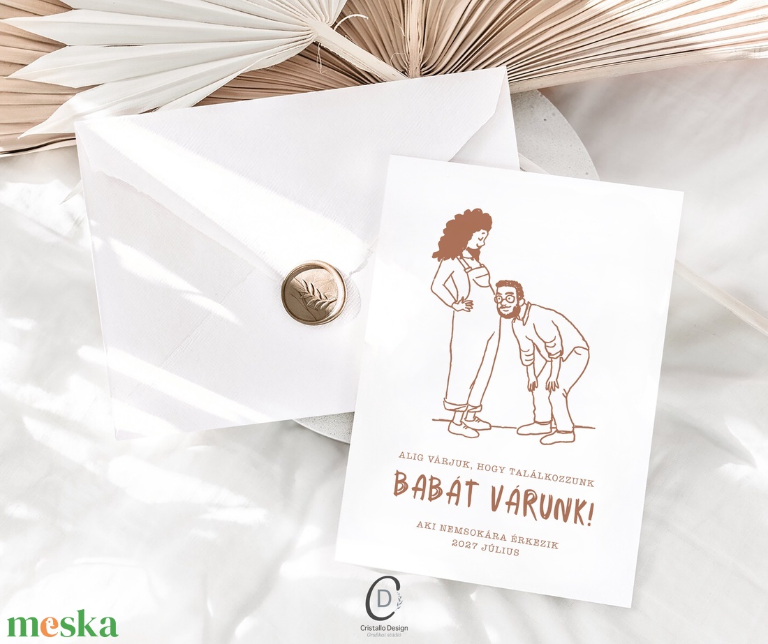 Bababejelentő kártya, babát várunk képeslap - otthon & életmód - papír, írószer - ajándékozás kellékei - képeslap, üdvözlőlap - Meska.hu
