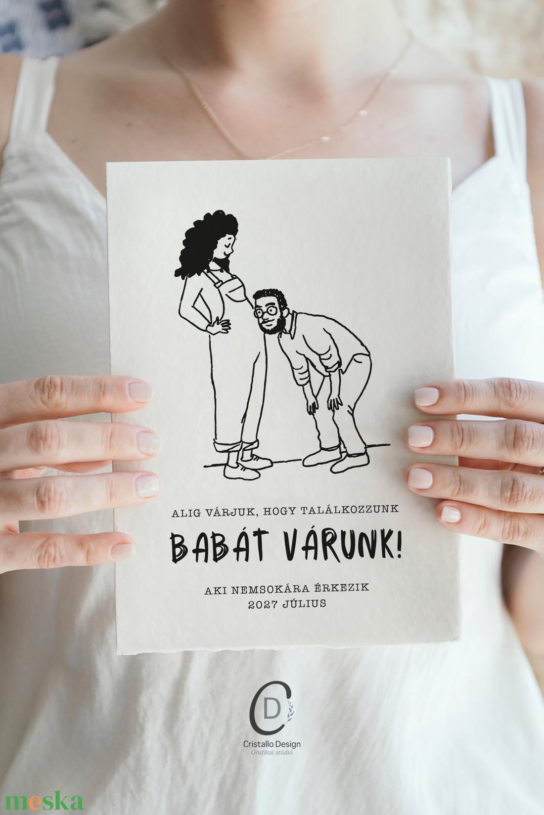 Bababejelentő kártya, babát várunk képeslap - otthon & életmód - papír, írószer - ajándékozás kellékei - képeslap, üdvözlőlap - Meska.hu