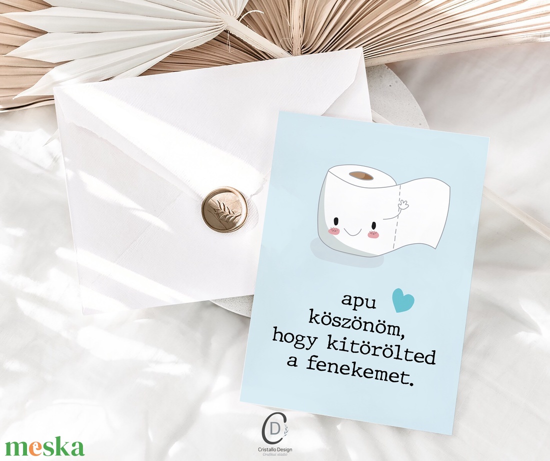 Apák napja képeslap, vicces apák napi ajándékkísérő, képeslap apukáknak - otthon & életmód - papír, írószer - ajándékozás kellékei - képeslap, üdvözlőlap - Meska.hu