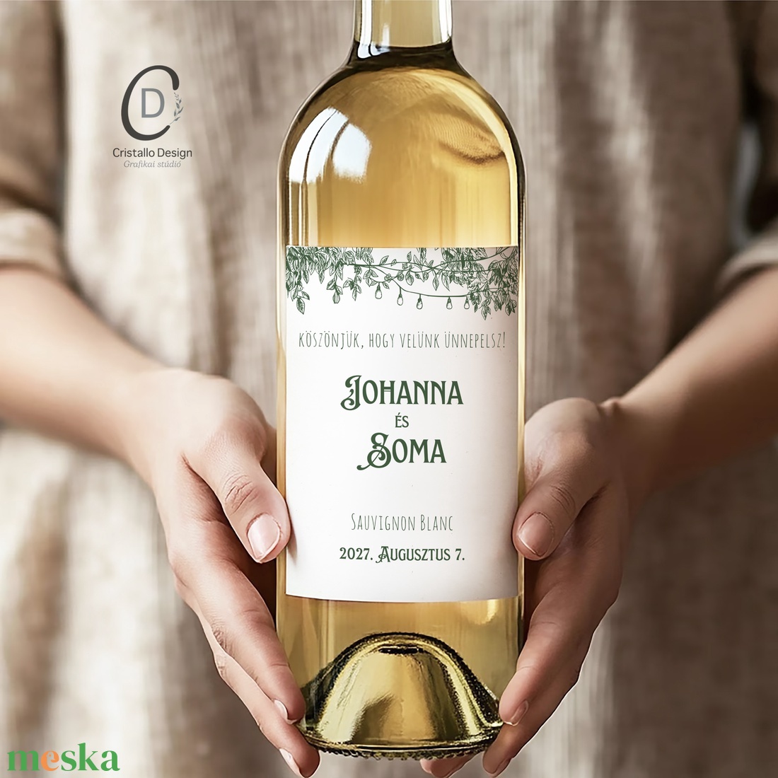 Vineyard boros, pálinkás címke, esküvői köszönő ajándék matrica, szülőköszöntő - esküvő - emlék & ajándék - köszönőajándék - Meska.hu