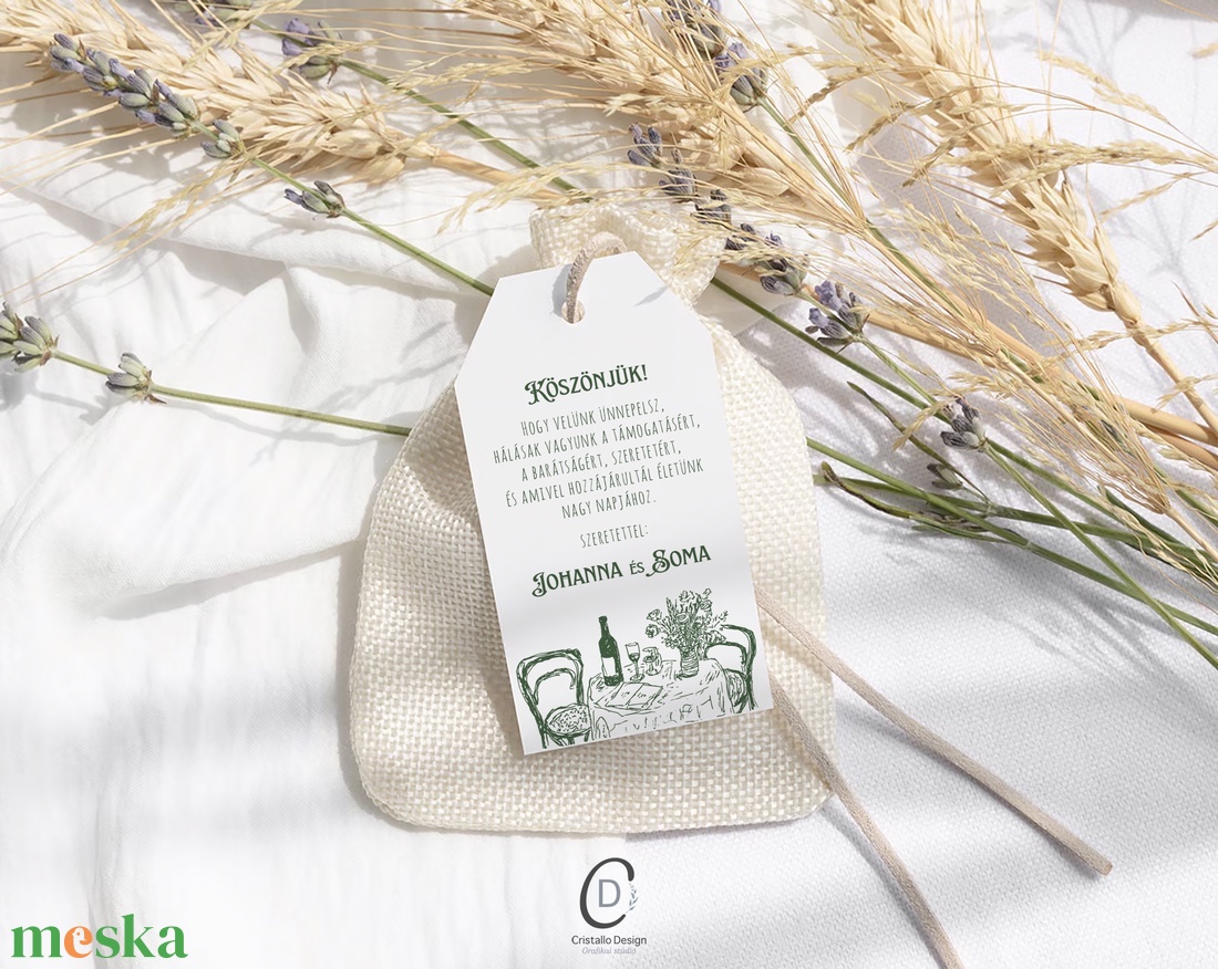 Vineyard esküvői ajándékkísérő kártya, ajándékátadó címke - esküvő - emlék & ajándék - köszönőajándék - Meska.hu