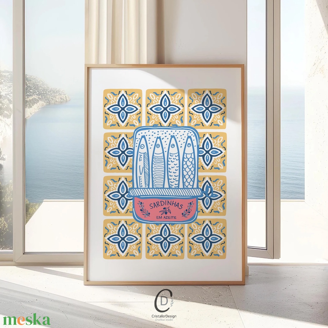 Mediterrán konyhai poszter, azulejo fali dekoráció, portugál kép - otthon & életmód - dekoráció - kép & falikép - poszter - Meska.hu