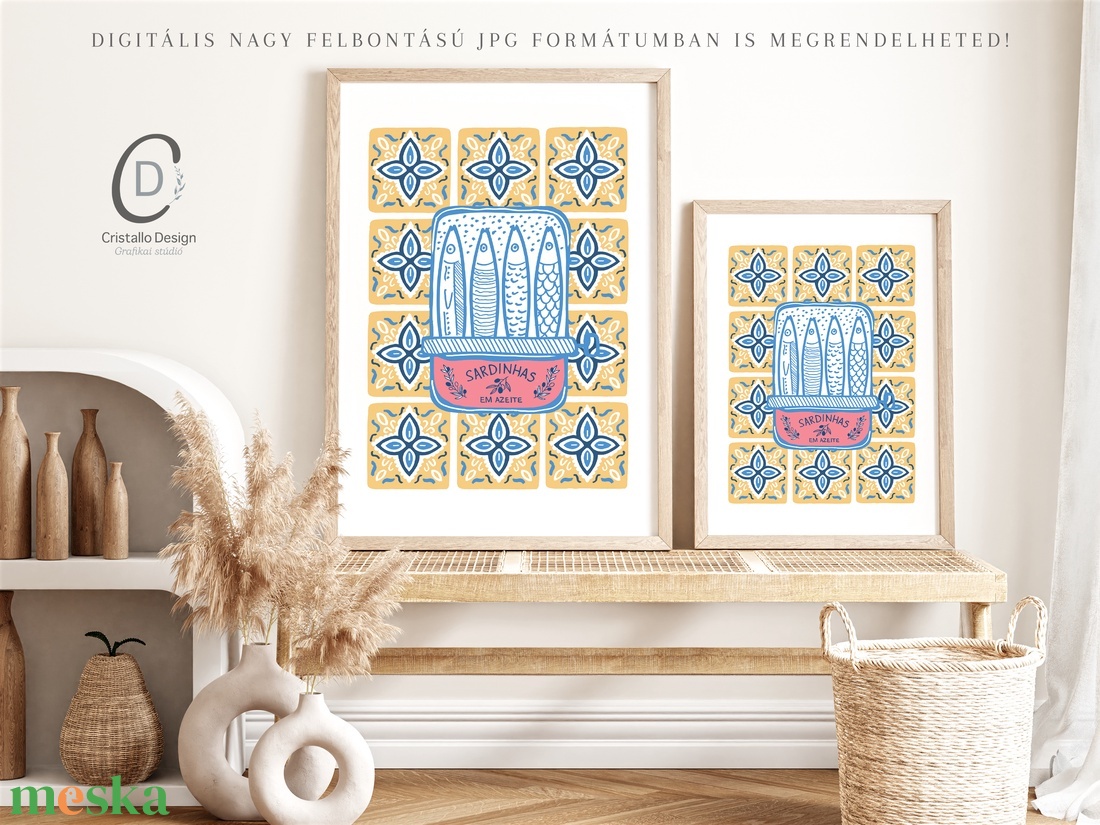 Mediterrán konyhai poszter, azulejo fali dekoráció, portugál kép - otthon & életmód - dekoráció - kép & falikép - poszter - Meska.hu