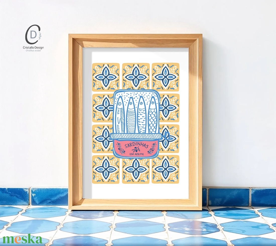 Mediterrán konyhai poszter, azulejo fali dekoráció, portugál kép - otthon & életmód - dekoráció - kép & falikép - poszter - Meska.hu