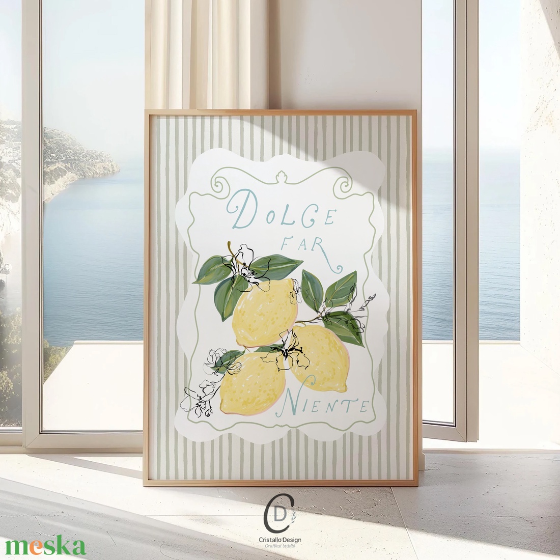 Mediterrán konyhai poszter, motivációs fali dekoráció, Dolce far Niente kép - otthon & életmód - dekoráció - kép & falikép - poszter - Meska.hu