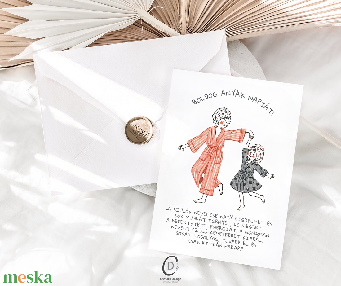Anyák napi vicces köszöntőkártya, anya - lánya üdvözlőlap, ajándékkísérő  - otthon & életmód - papír, írószer - ajándékozás kellékei - ajándékkísérő - Meska.hu