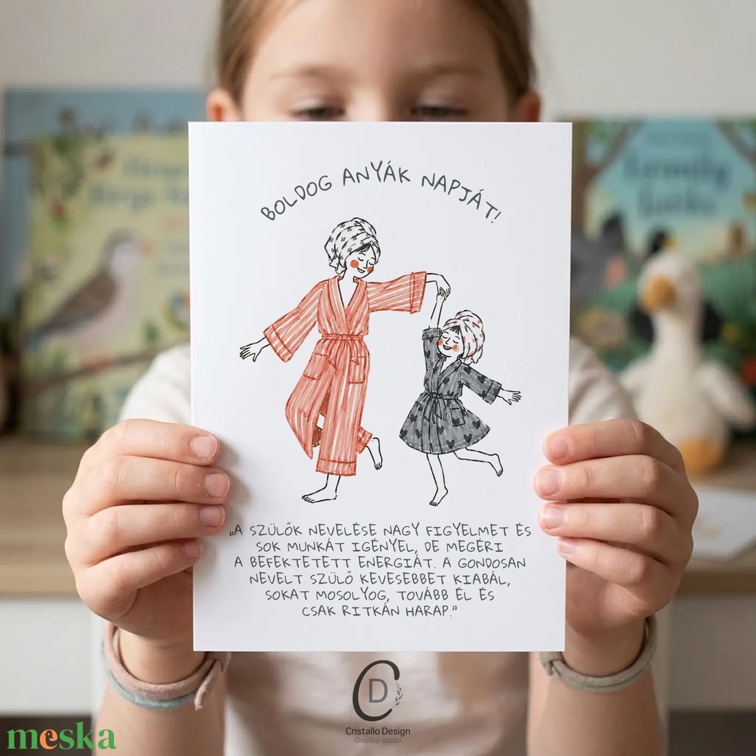 Anyák napi vicces köszöntőkártya, anya - lánya üdvözlőlap, ajándékkísérő  - otthon & életmód - papír, írószer - ajándékozás kellékei - ajándékkísérő - Meska.hu