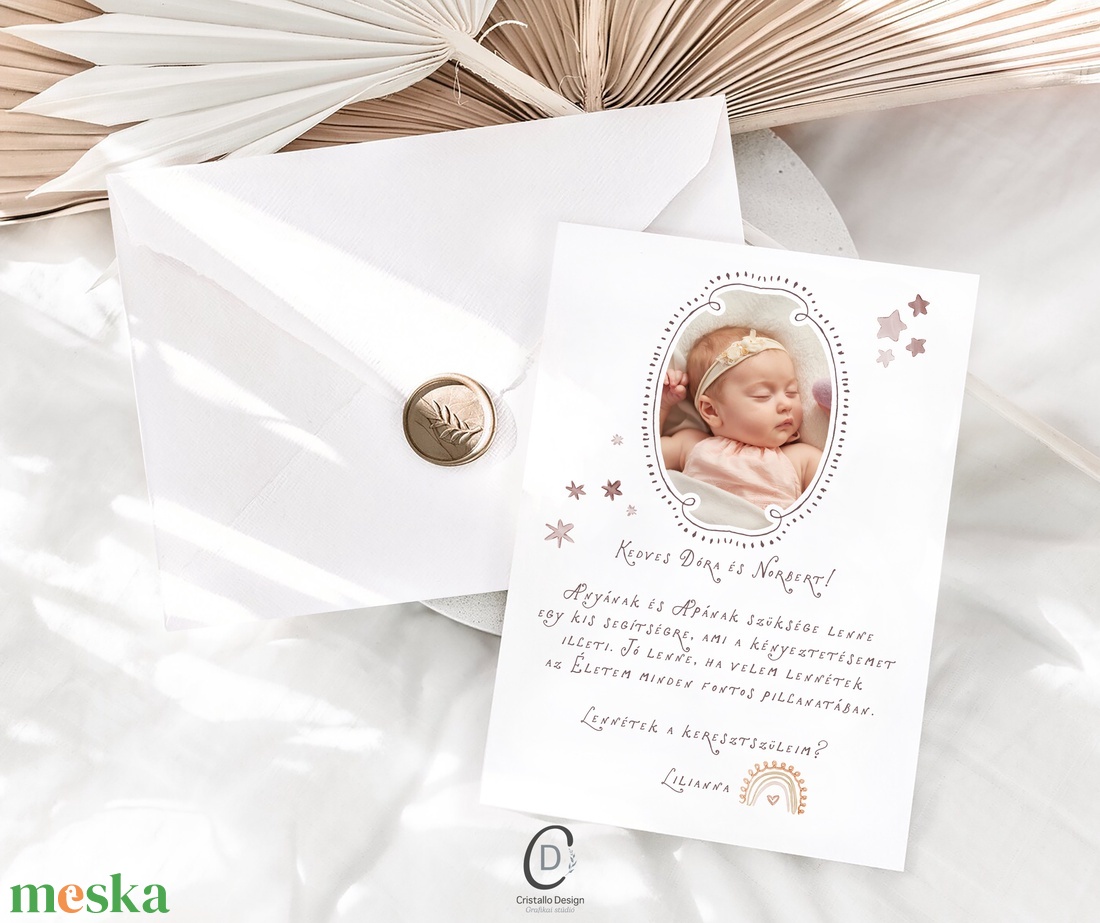 Fényképes keresztszülő felkérő kártya, ajándékkísérő, képeslap - baba - mama - keresztelő kellékek - keresztszülő felkérő - Meska.hu