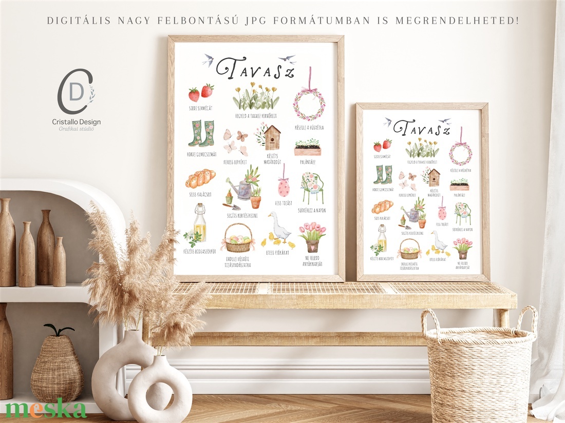 Tavaszi tennivalók gyerekeknek, Montessori oktatóplakát, készülj a húsvétra - otthon & életmód - dekoráció - kép & falikép - poszter - Meska.hu