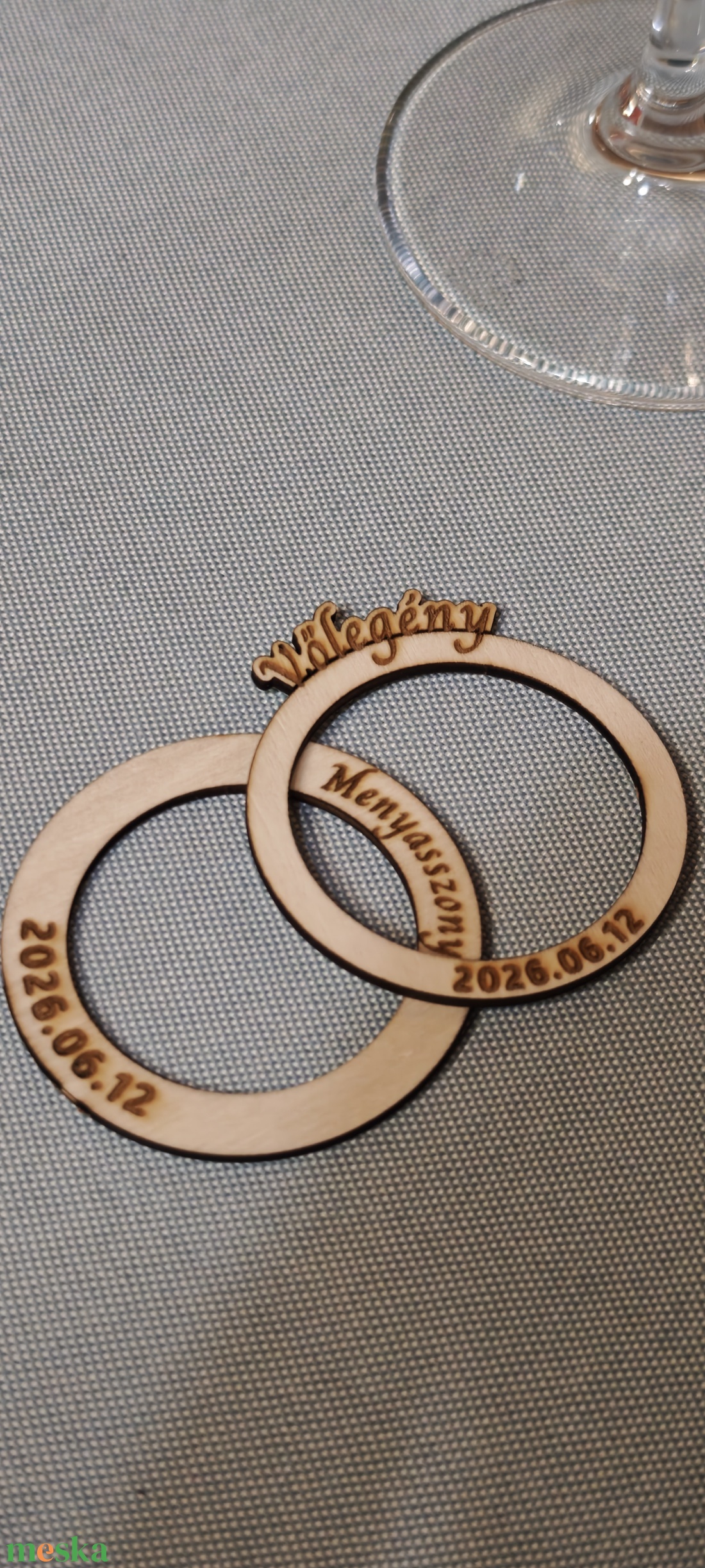 Egyedi gravírozott szalvéta gyűrűk  - esküvő - dekoráció - tábla & jelzés - Meska.hu