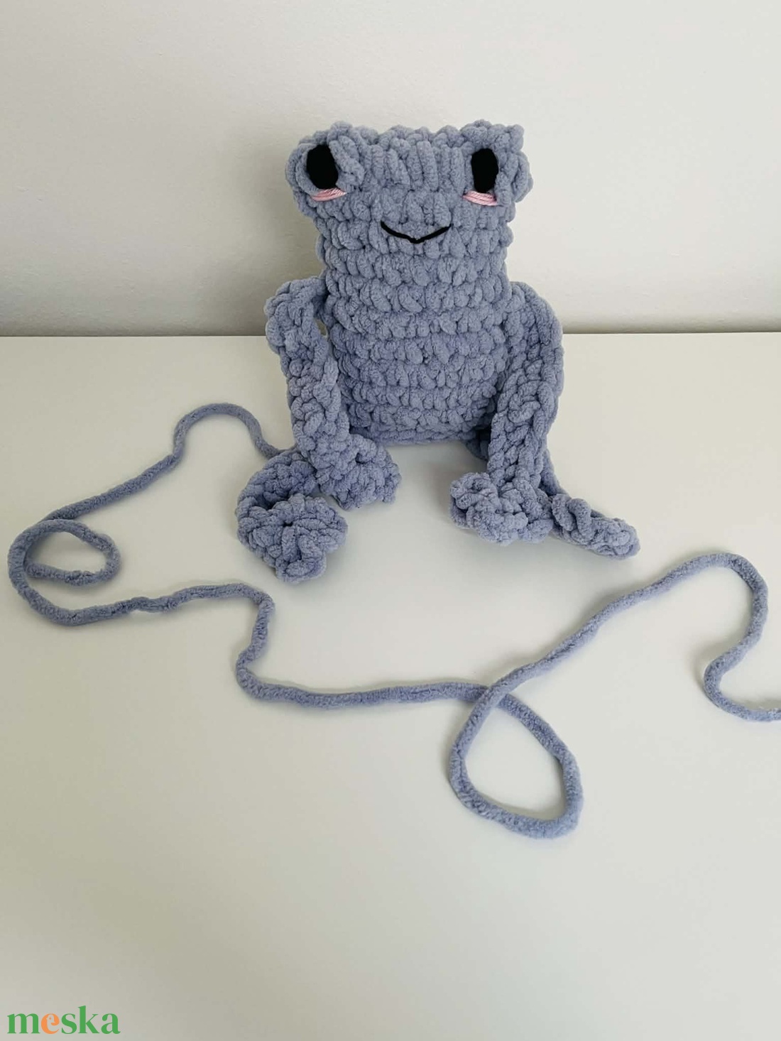 Horgolt béka - játék & sport - plüssállat & játékfigura - béka - Meska.hu