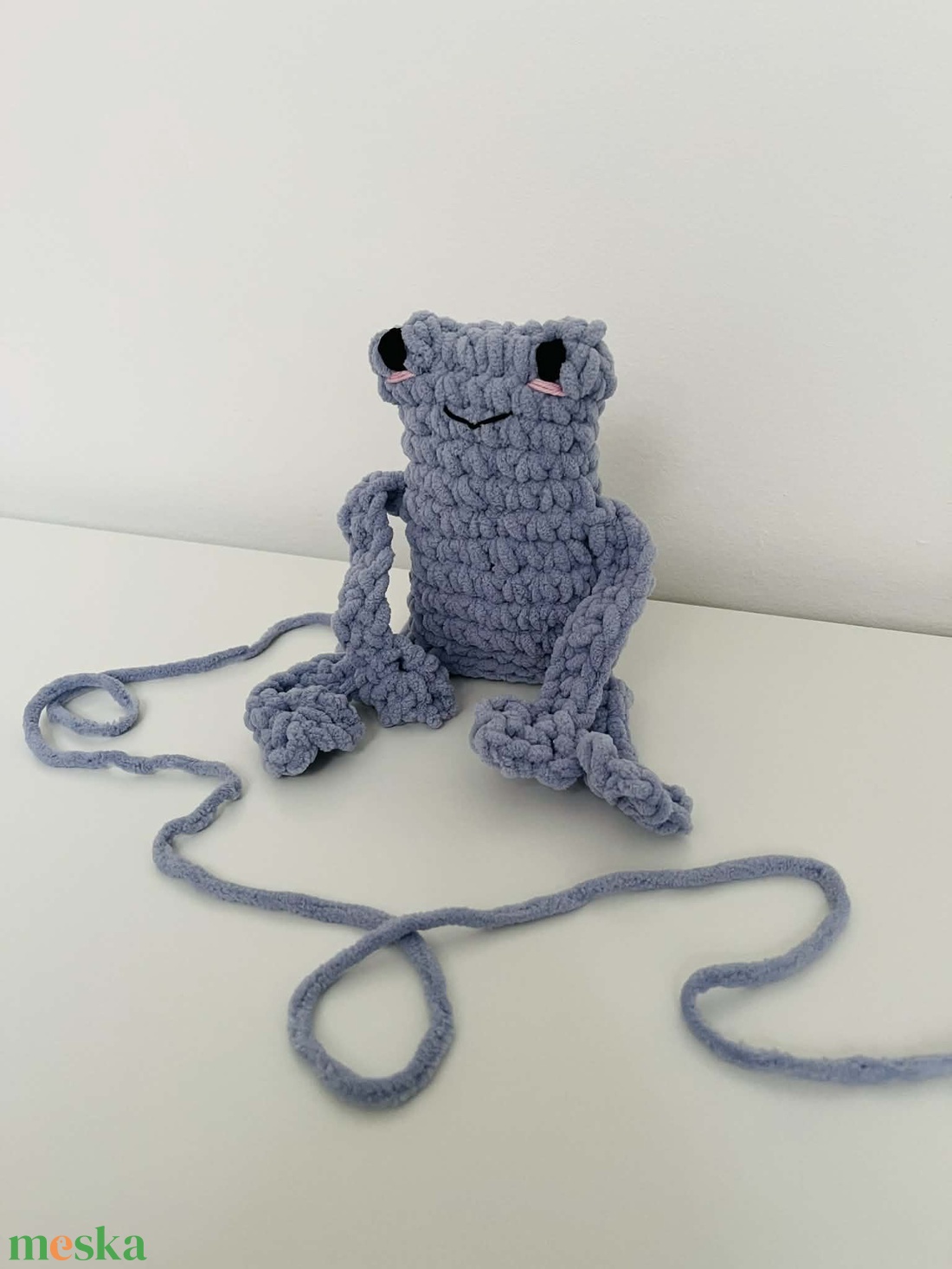 Horgolt béka - játék & sport - plüssállat & játékfigura - béka - Meska.hu