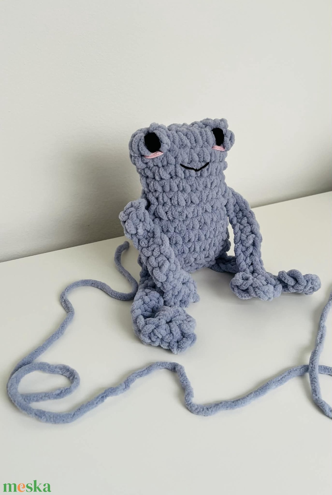 Horgolt béka - játék & sport - plüssállat & játékfigura - béka - Meska.hu