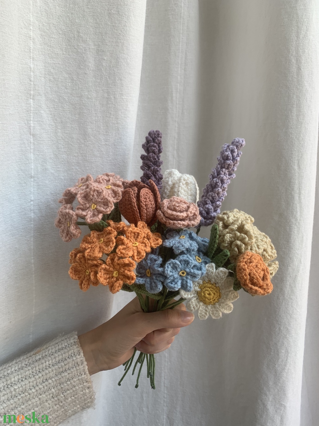 horgolt virágcsokor - otthon & életmód - dekoráció - virágdísz és tartó - csokor & virágdísz - Meska.hu