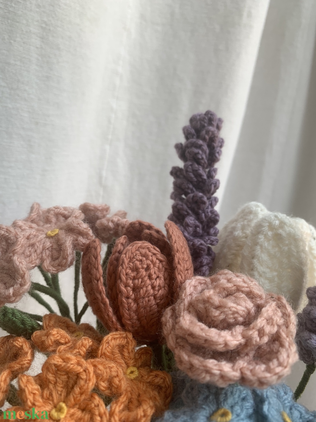 horgolt virágcsokor - otthon & életmód - dekoráció - virágdísz és tartó - csokor & virágdísz - Meska.hu