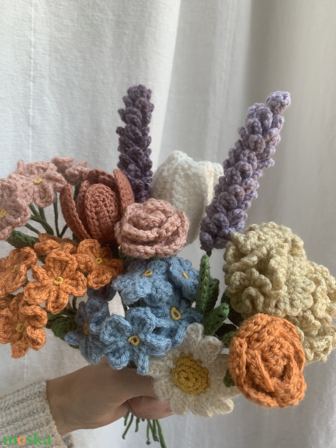 horgolt virágcsokor - otthon & életmód - dekoráció - virágdísz és tartó - csokor & virágdísz - Meska.hu