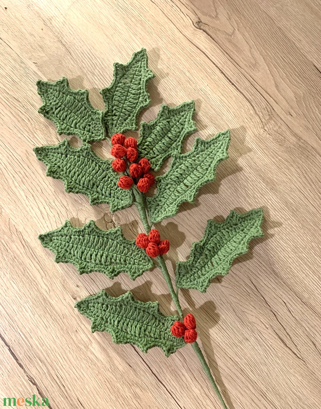 horgolt magyalág - otthon & életmód - dekoráció - virágdísz és tartó - csokor & virágdísz - Meska.hu