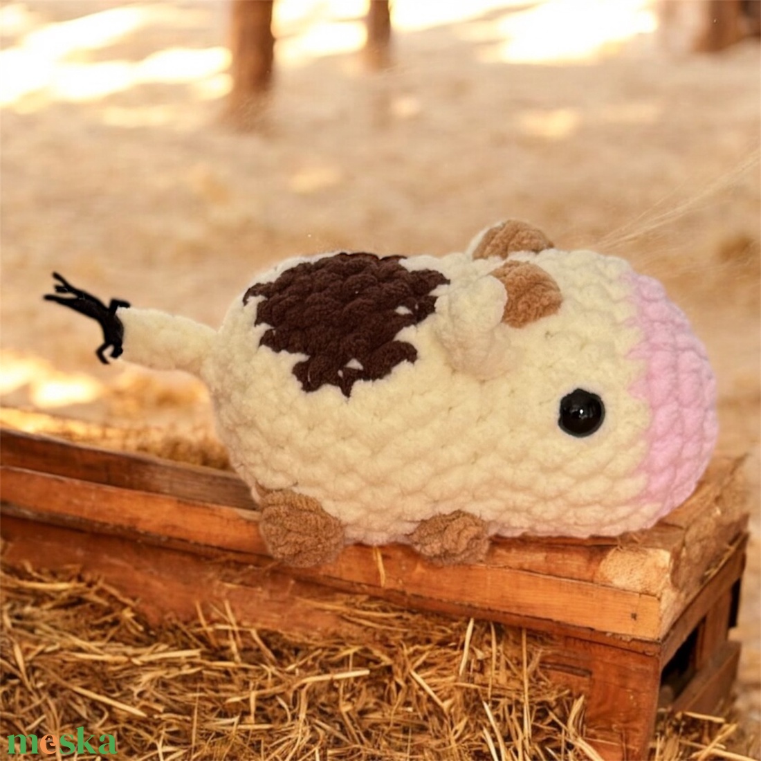 Horgolt foltos tehén (amigurumi) - játék & sport - plüssállat & játékfigura - más figura - Meska.hu