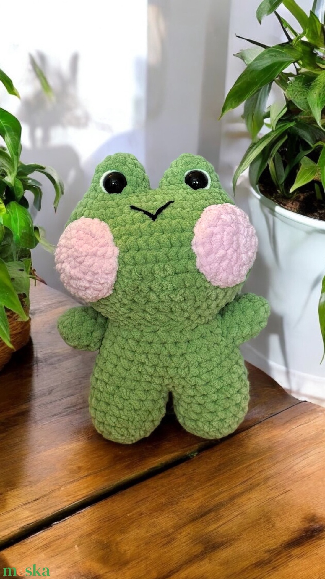 Horgolt álló béka (amigurumi) - játék & sport - plüssállat & játékfigura - béka - Meska.hu