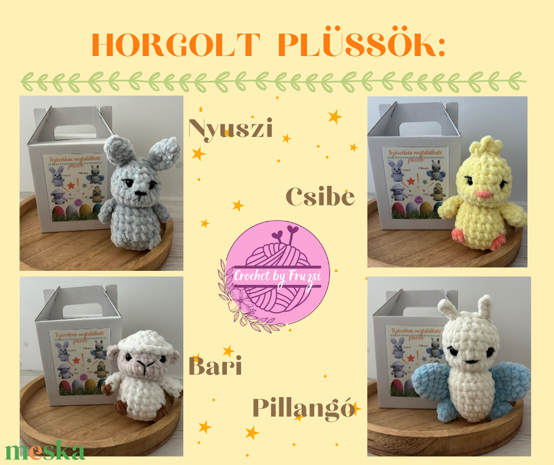 Húsvéti horgolt plüssök tojásban - játék & sport - plüssállat & játékfigura - más figura - Meska.hu