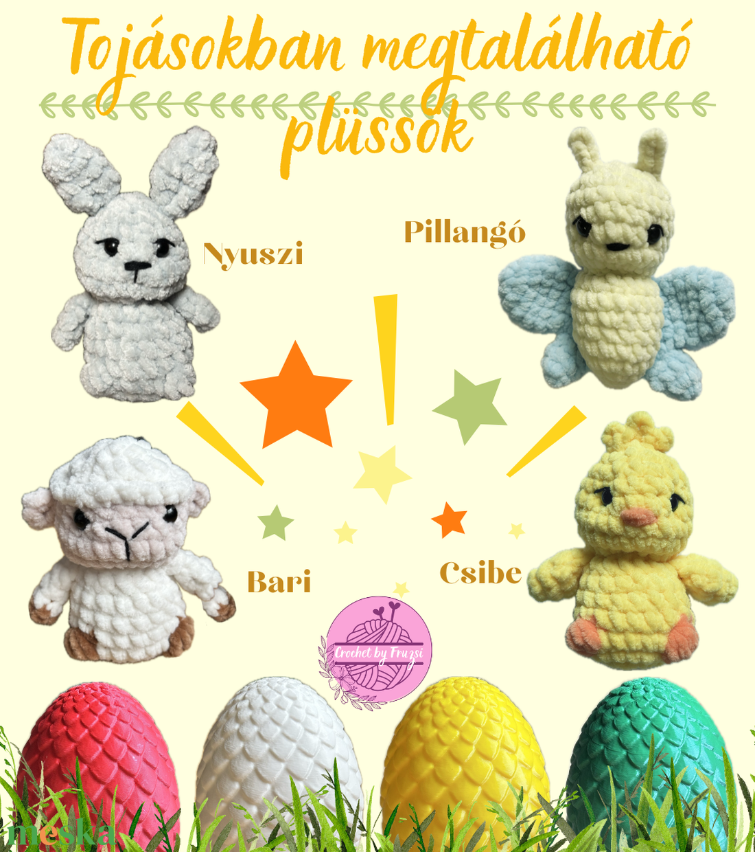 Húsvéti horgolt plüssök tojásban - játék & sport - plüssállat & játékfigura - más figura - Meska.hu