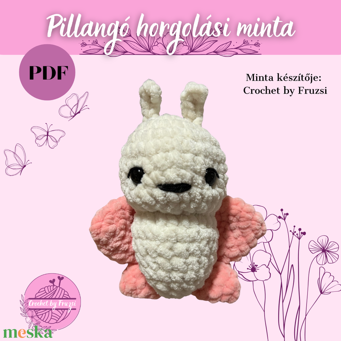 Pillangó horgolási minta( PDF formátumban) - diy (csináld magad) - szabásminta, útmutató - horgolási minta - Meska.hu