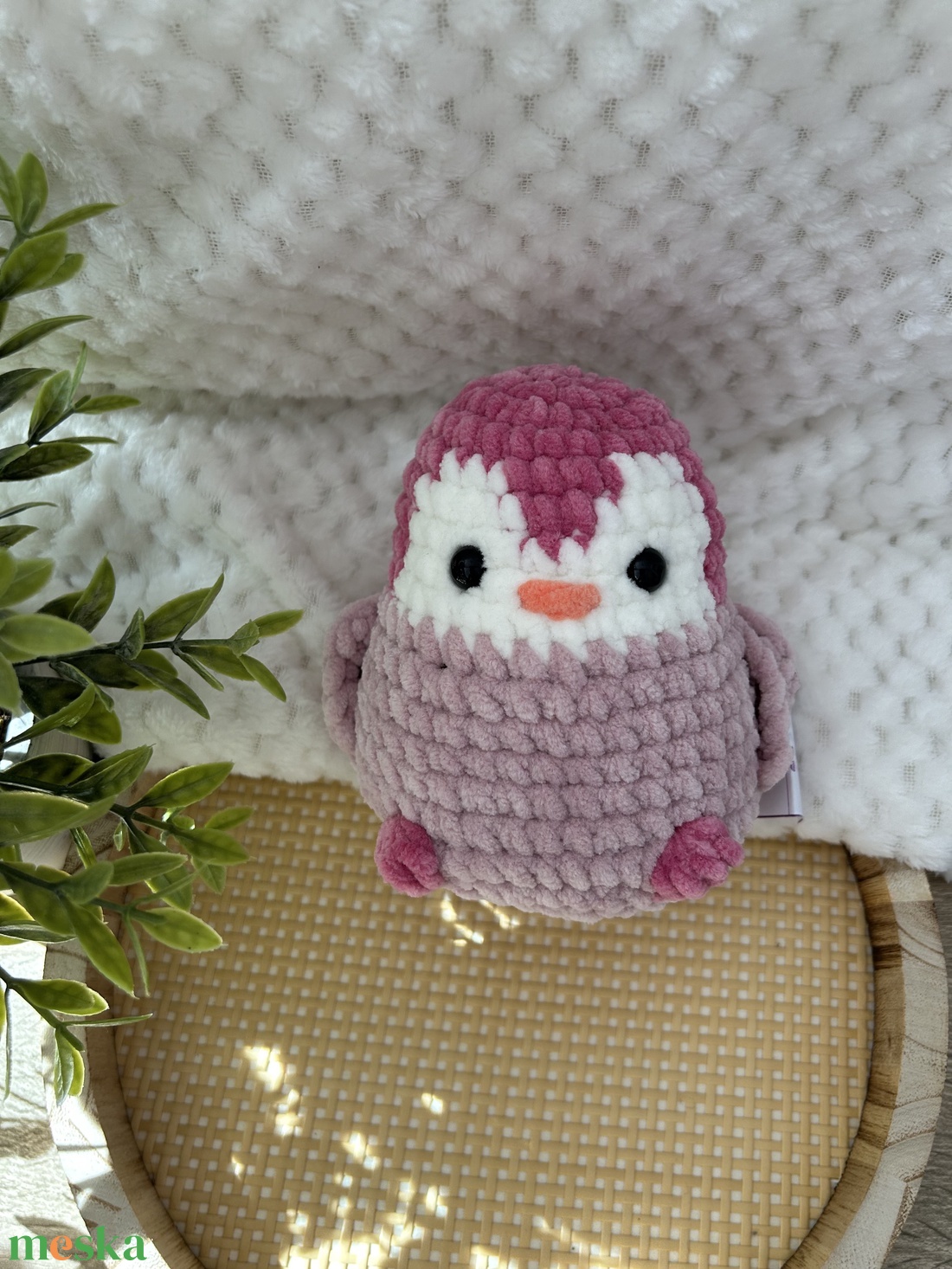 Horgolt pingvin (pasztell lila-ciklámen) - játék & sport - plüssállat & játékfigura - más figura - Meska.hu