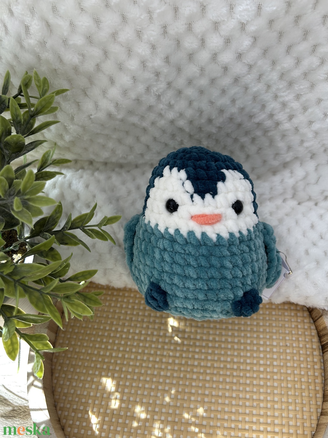 Horgolt pingvin (türkiz-sötét türkiz) - játék & sport - plüssállat & játékfigura - más figura - Meska.hu