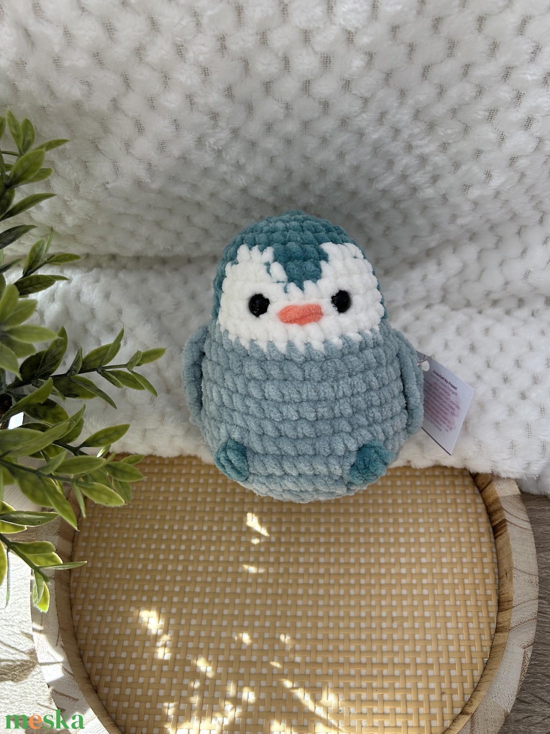 Horgolt pingvin (türkiz-vízzöld) - játék & sport - plüssállat & játékfigura - más figura - Meska.hu