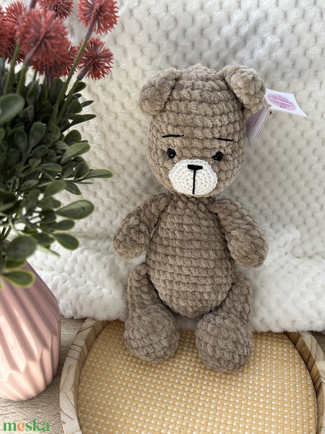 Horgolt maci  (beige) - játék & sport - plüssállat & játékfigura - maci - Meska.hu
