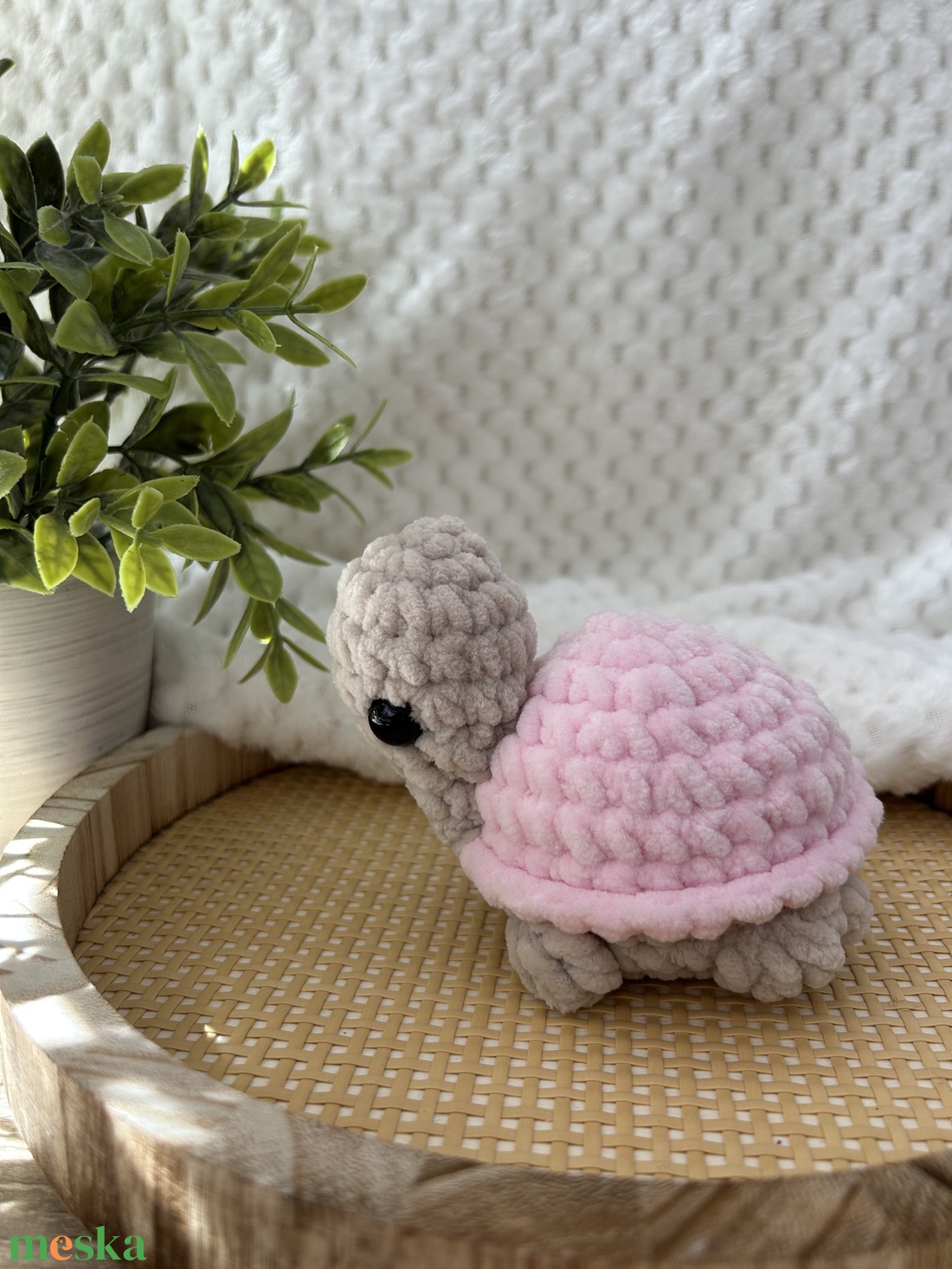 Horgolt teknős ( világosrózsaszín) - játék & sport - plüssállat & játékfigura - más figura - Meska.hu