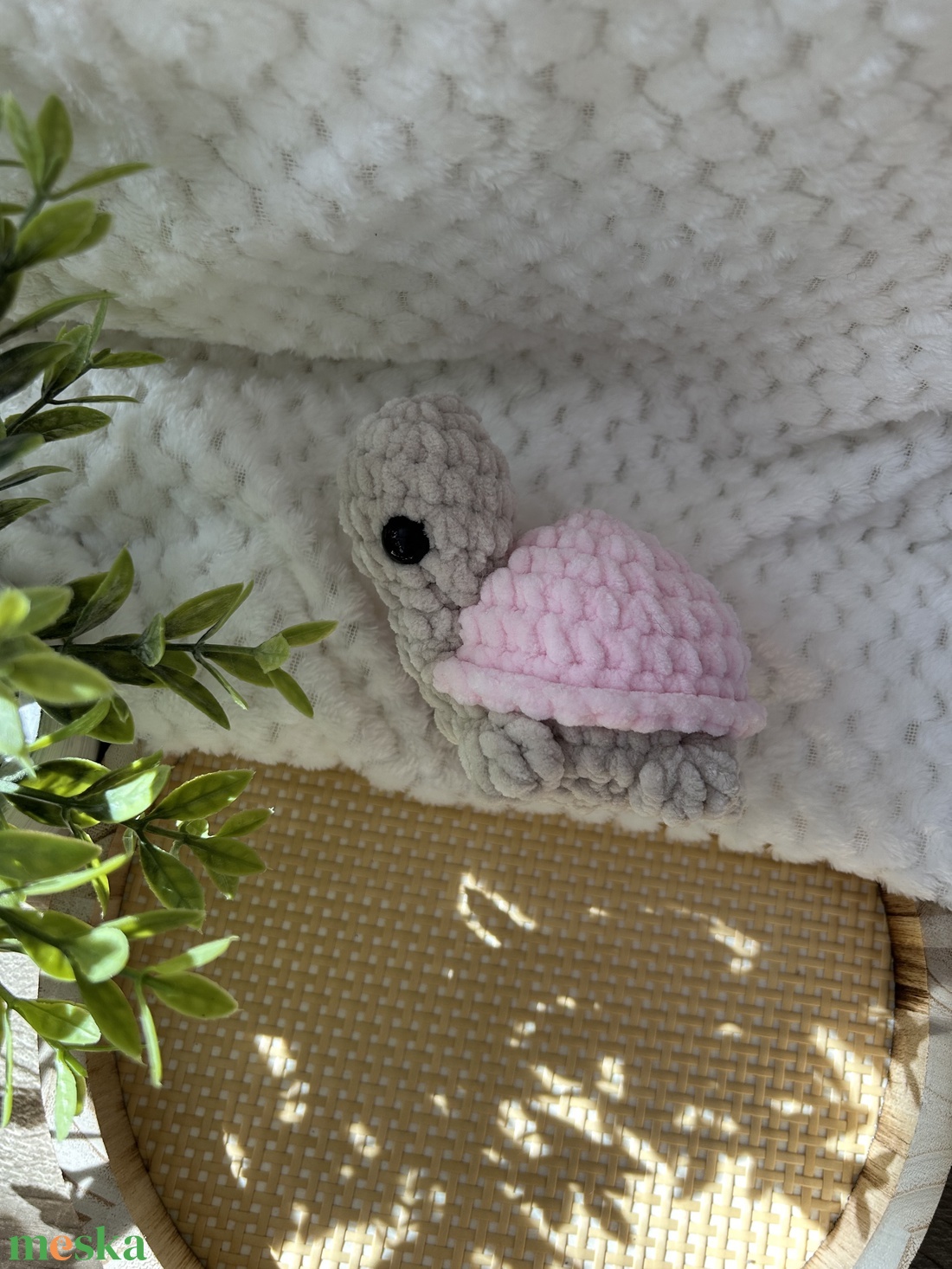 Horgolt teknős ( világosrózsaszín) - játék & sport - plüssállat & játékfigura - más figura - Meska.hu