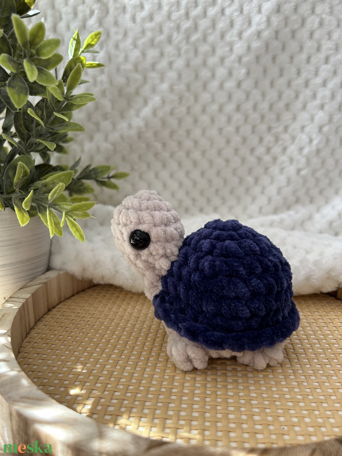 Horgolt teknős (sötetkék) - játék & sport - plüssállat & játékfigura - más figura - Meska.hu