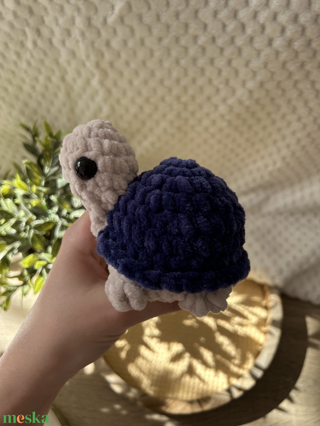 Horgolt teknős (sötetkék) - játék & sport - plüssállat & játékfigura - más figura - Meska.hu