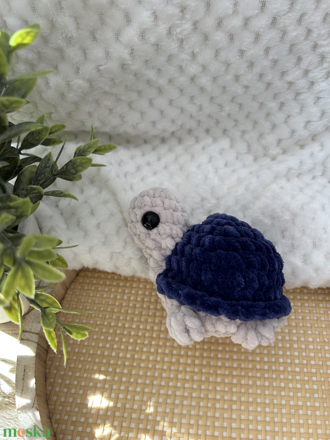 Horgolt teknős (sötetkék) - játék & sport - plüssállat & játékfigura - más figura - Meska.hu