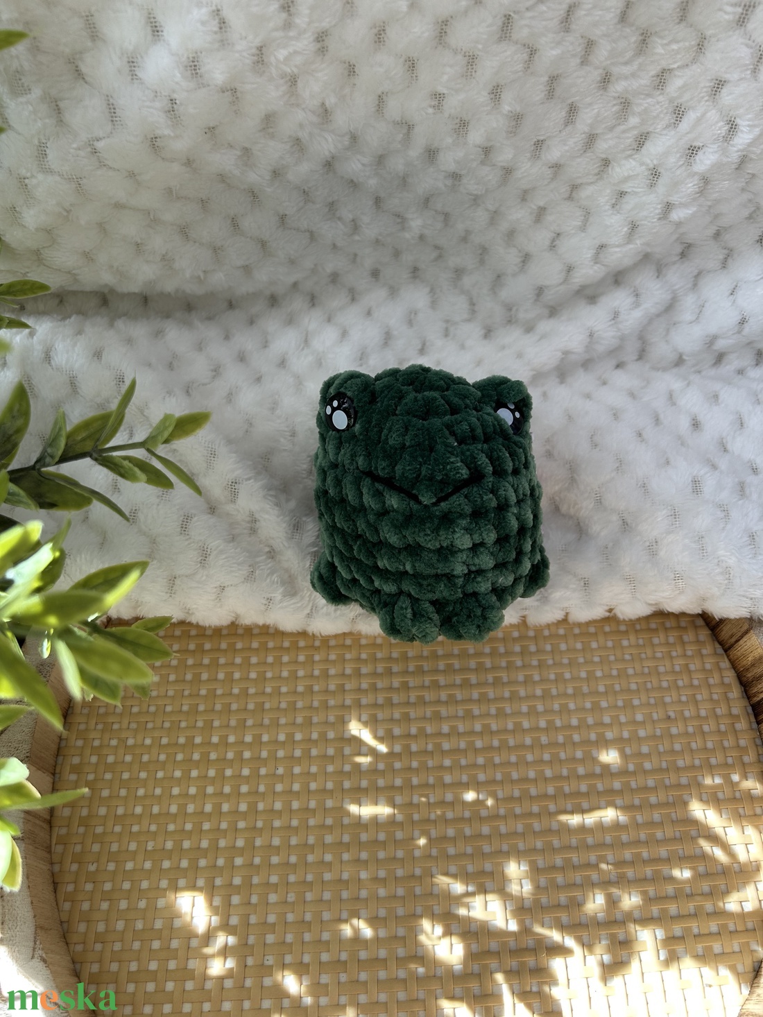 Horgolt béka (sötétzöld) - játék & sport - plüssállat & játékfigura - béka - Meska.hu