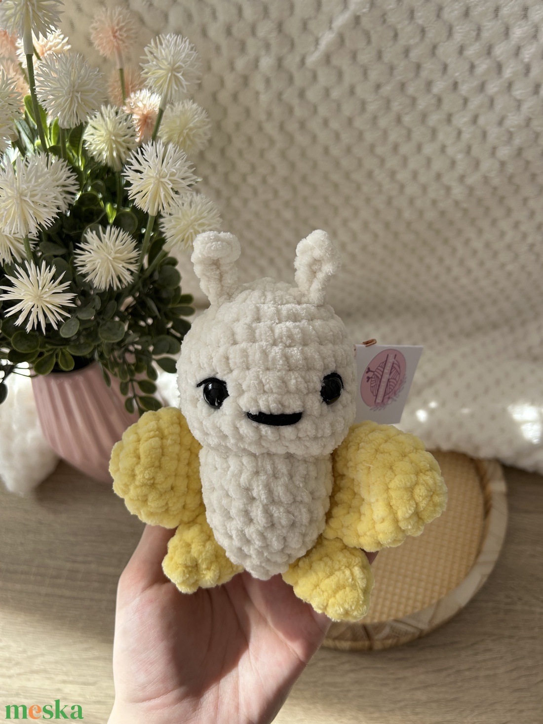 Horgolt pillangó ( sárga) - játék & sport - plüssállat & játékfigura - pillangó - Meska.hu