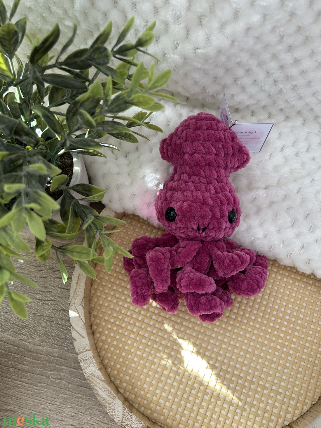 Horgolt tintahal (ciklámen) - játék & sport - plüssállat & játékfigura - más figura - Meska.hu